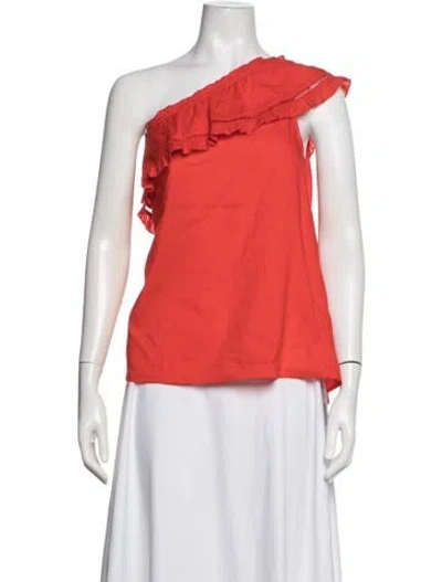 Pre-owned St. Roche One-shoulder Sleeveless Top In Orange