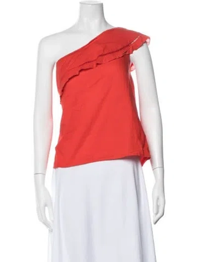 Pre-owned St. Roche One-shoulder Sleeveless Top In Red