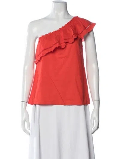 Pre-owned St. Roche One-shoulder Sleeveless Top In Red