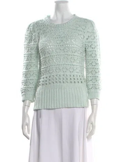 Pre-owned St. Roche Patterned Crew Neck Sweater In Blue