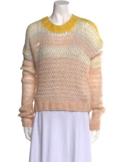 Pre-owned St. Roche Patterned Crew Neck Sweater In Pink