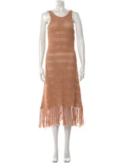 Pre-owned St. Roche Patterned Midi Length Dress In Neutral