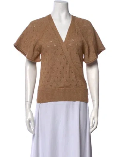 Pre-owned St. Roche Patterned V-neck Sweater In Brown/neutrals