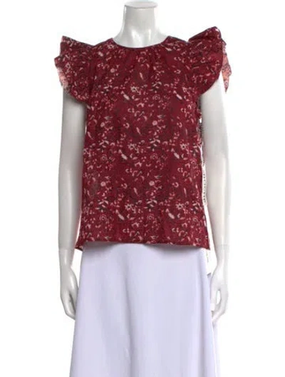 Pre-owned St. Roche Printed Crew Neck Top W/ Tags In Red