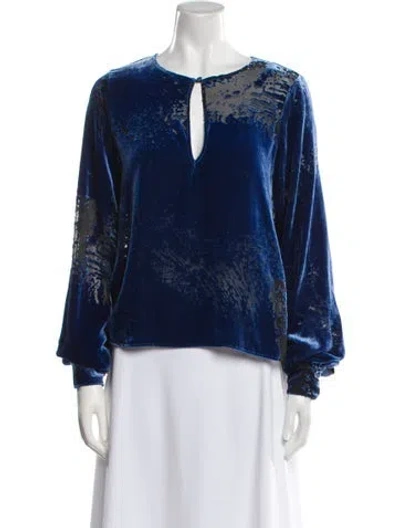 Pre-owned St. Roche Printed V-neck Blouse In Multi