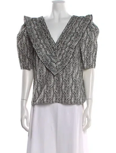 Pre-owned St. Roche Printed V-neck Top W/ Tags In Multi