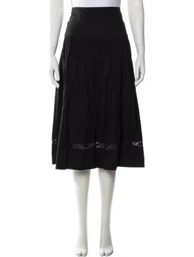 Pre-owned St. Roche Ruffle Embellishment Midi Length Skirt In Black