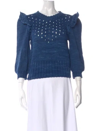 Pre-owned St. Roche Scoop Neck Sweater In Blue