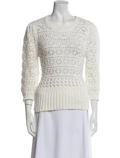 Pre-owned St. Roche Scoop Neck Sweater In White