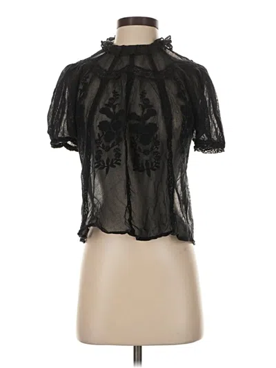 Pre-owned St. Roche Short Sleeve Blouse In Black