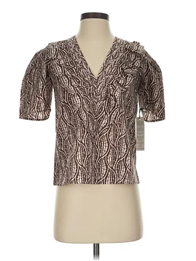 Pre-owned St. Roche Short Sleeve Blouse In Brown