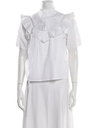 Pre-owned St. Roche Short Sleeve Blouse W/ Tags In White