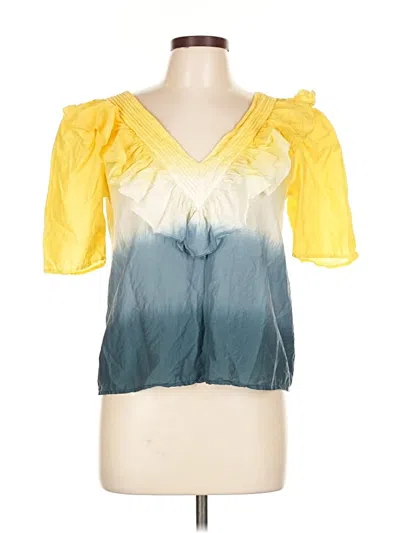 Pre-owned St. Roche Short Sleeve Blouse In Yellow