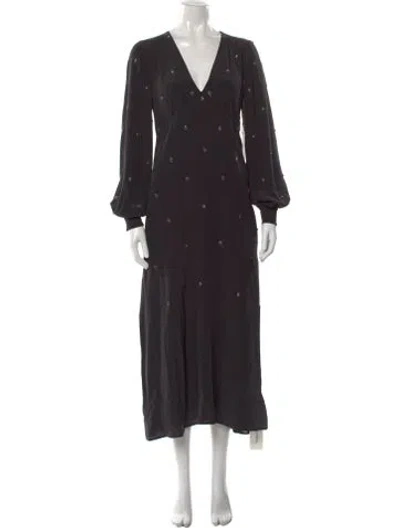 Pre-owned St. Roche Silk Midi Length Dress In Black