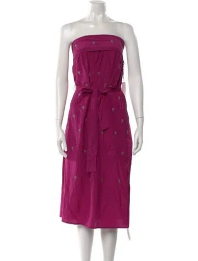 Pre-owned St. Roche Silk Midi Length Dress In Purple