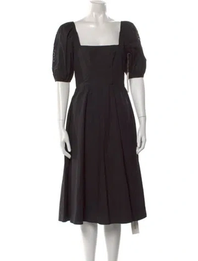 Pre-owned St. Roche Square Neckline Midi Length Dress In Black