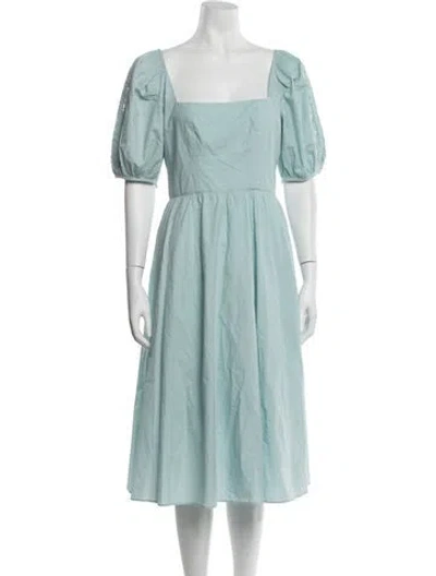 Pre-owned St. Roche Square Neckline Midi Length Dress W/ Tags In Blue