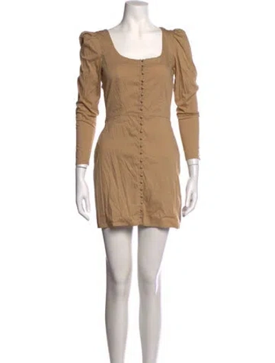 Pre-owned St. Roche Square Neckline Mini Dress In Neutrals