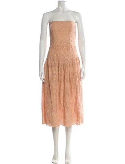 Pre-owned St. Roche Strapless Knee-length Dress In Neutral