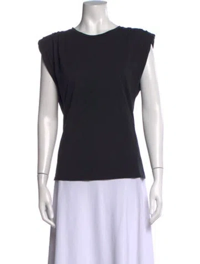 Pre-owned St. Roche Supima Cotton Crew Neck Top In Black