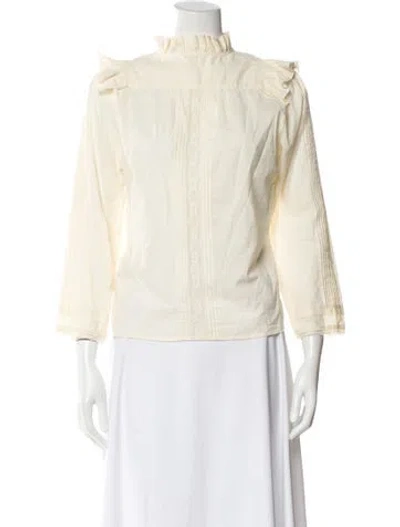 Pre-owned St. Roche Three-quarter Sleeve Blouse In Neutral
