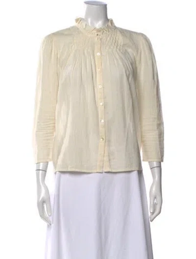 Pre-owned St. Roche Three-quarter Sleeve Blouse In Neutrals