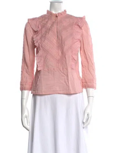 Pre-owned St. Roche Three-quarter Sleeve Blouse In Pink
