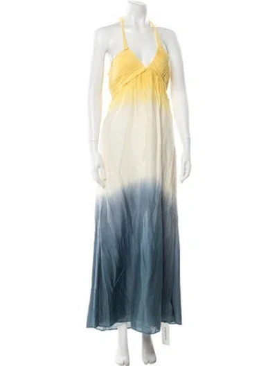 Pre-owned St. Roche Tie-dye Print Long Dress In Multi