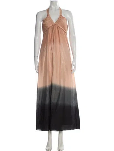 Pre-owned St. Roche Tie-dye Print Long Dress In Orange