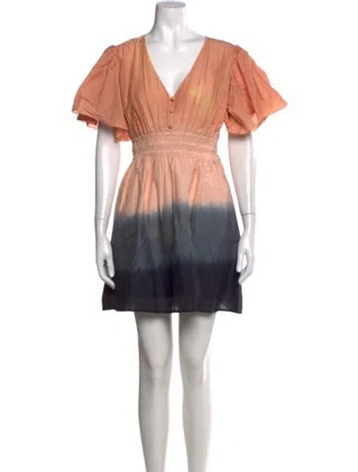 Pre-owned St. Roche Tie-dye Print Mini Dress W/ Tags In Orange