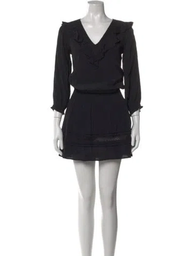 Pre-owned St. Roche V-neck Mini Dress In Black