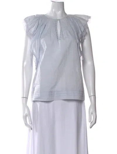 Pre-owned St. Roche V-neck Sleeveless Top In White