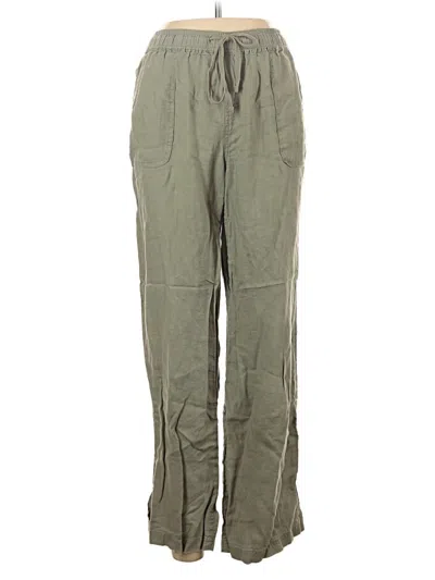 Pre-owned St. Tropez West Linen Pants In Green
