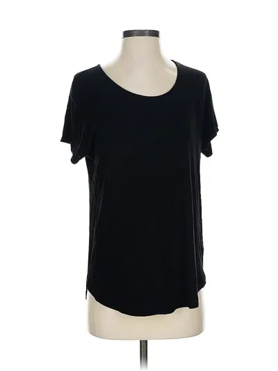 Pre-owned St. Tropez West Short Sleeve Top Black Scoop Neck Tops