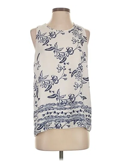 Pre-owned St. Tropez West Sleeveless Blouse In White