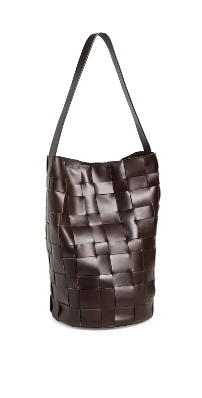 St Agni Woven Bucket Bag Chocolate In Brown