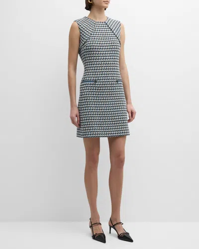 St. John Italian Textured Multiyarn Tweed Sleeveless Mini Dress In Rbwm