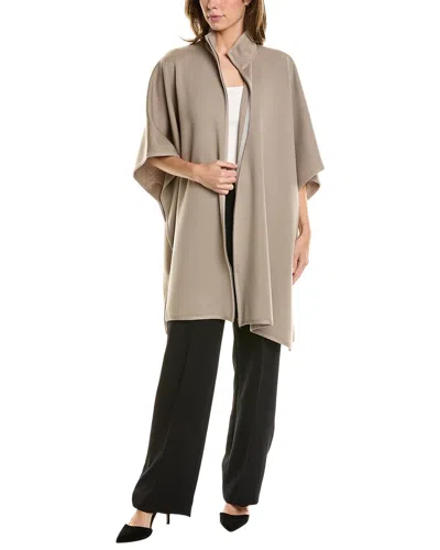 St John St. John Milano Knit Wool Cape In Grey