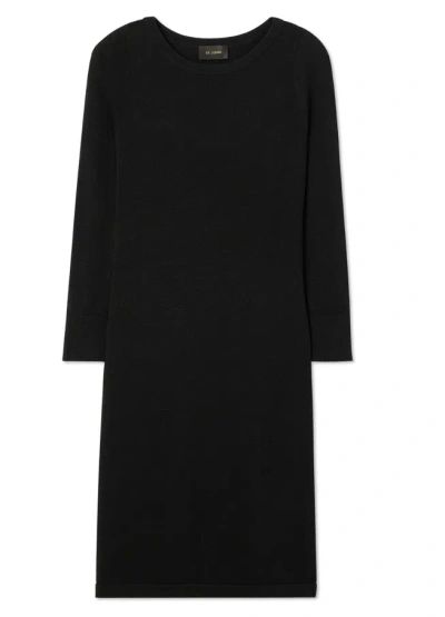 St John Santiago Knit Bateau Dress In Black