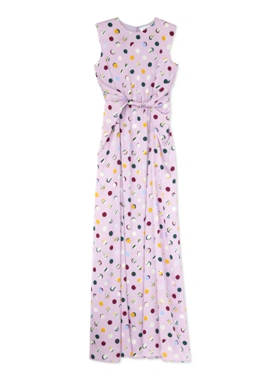 St John Small Collage Dot Maxi Dress In Purple