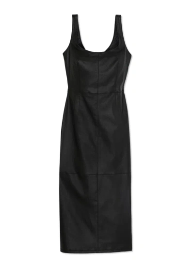 St John Stretch Nappa Leather Dress In Black | ModeSens