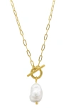 St. Moran Baroque Freshwater Pearl Pendant Necklace In White