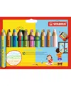 Stabilo Woody 3 In 1 Duo Pencil Set, 10 Piece With Sharpener In Multi-colored