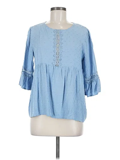 Pre-owned Staccato 3/4 Sleeve Blouse In Blue