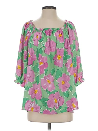 Pre-owned Staccato 3/4 Sleeve Blouse In Green