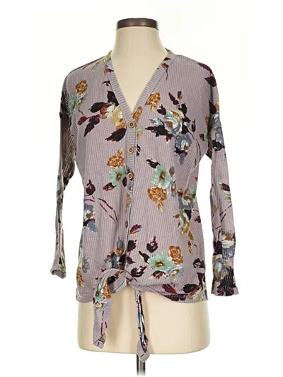 Pre-owned Staccato 3/4 Sleeve Blouse In Purple
