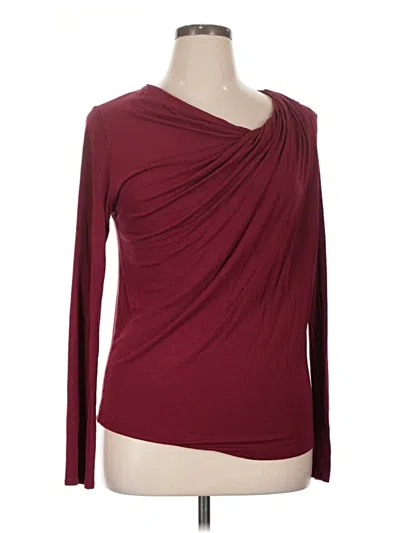 Pre-owned Staccato 3/4 Sleeve T-shirt In Burgundy