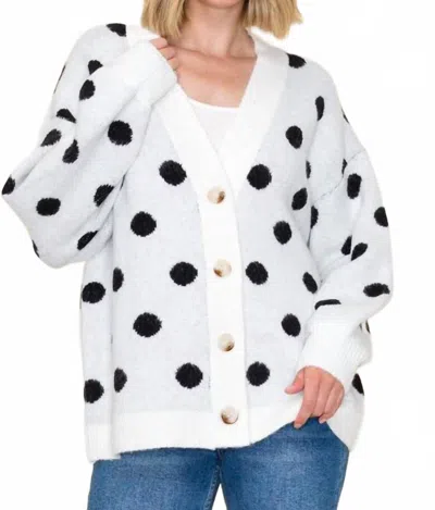 Staccato Alice Polka Dot Cardigan In White