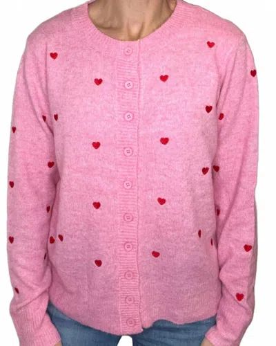 Staccato Be Mine Button Down Cardigan In Pink