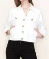 STACCATO COLLARED BUTTON DOWN JACKET IN IVORY